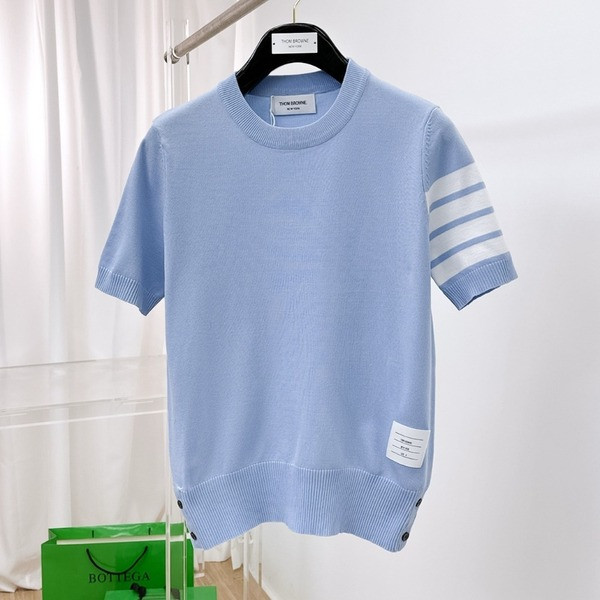 [ Thom Browne ] 톰브라운 라운드 반팔 니트