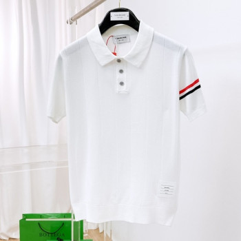 [ Thom Browne ] 톰브라운 카라 반팔 니트