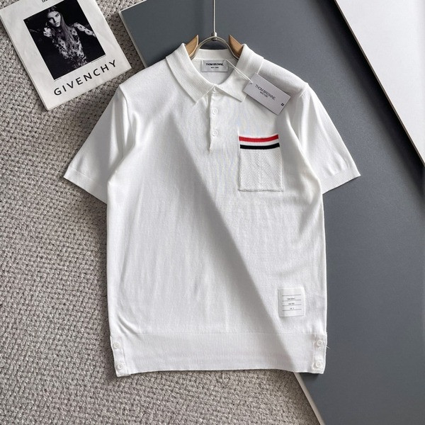 [ Thom Browne ] 톰브라운 카라 반팔 니트