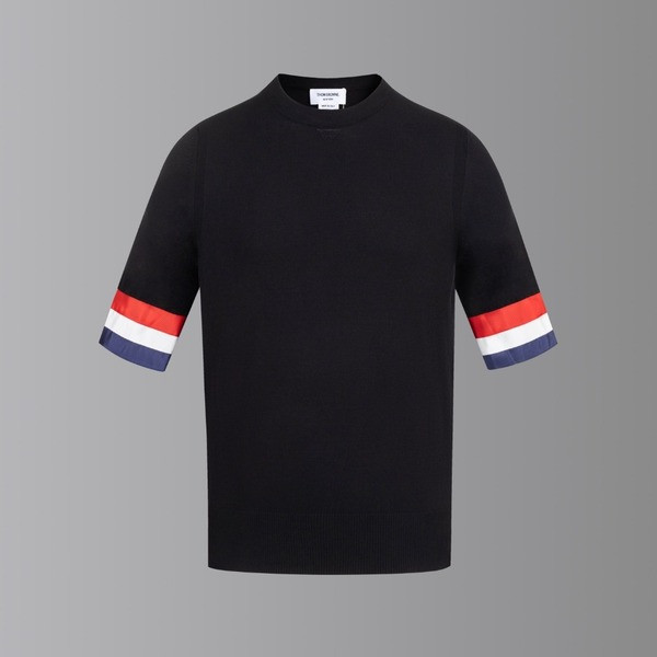 [ Thom Browne ] 톰브라운 라운드 반팔 니트