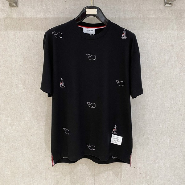 [ Thom Browne ] 톰브라운 라운드 반팔 니트