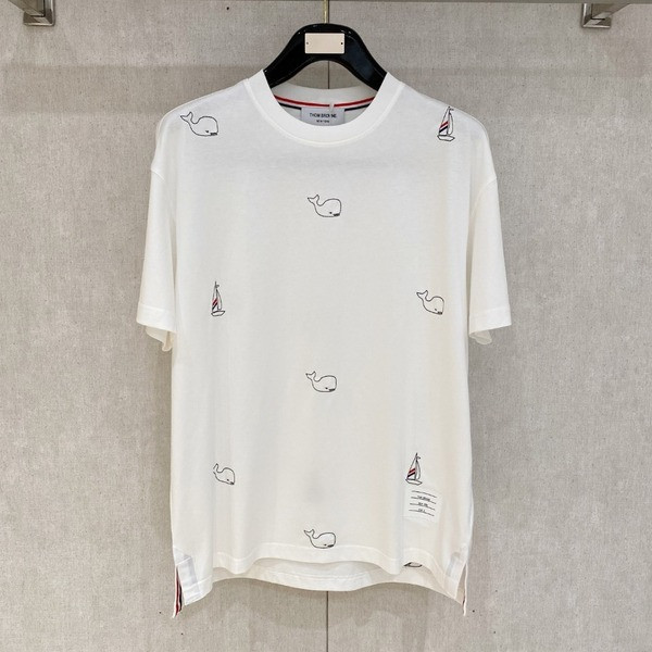 [ Thom Browne ] 톰브라운 라운드 반팔 니트