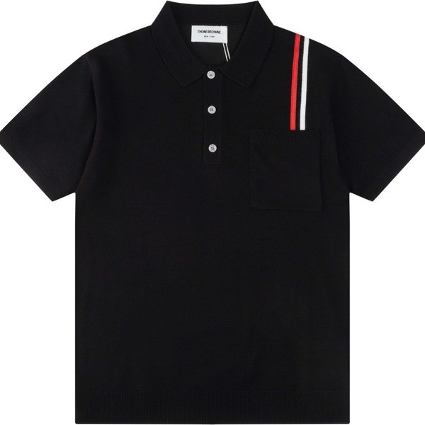 [ Thom Browne ] 톰브라운 카라 반팔 니트