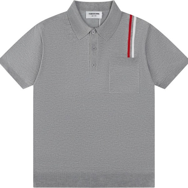 [ Thom Browne ] 톰브라운 카라 반팔 니트