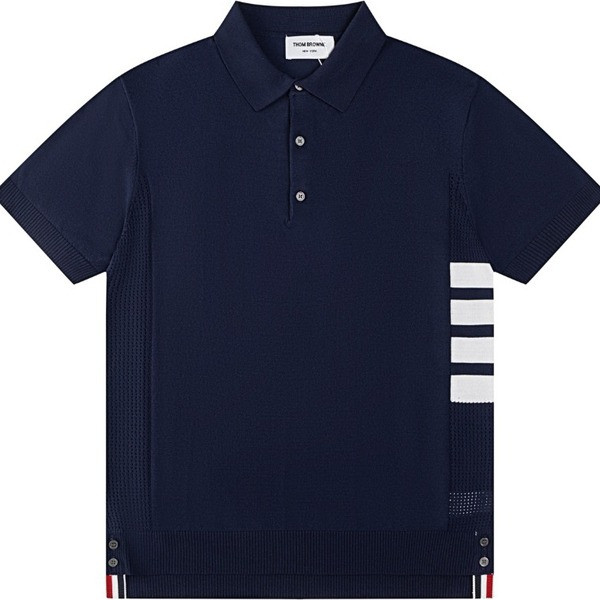 [ Thom Browne ] 톰브라운 카라 반팔 니트