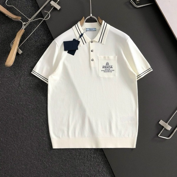 [ Prada ] 프라다 PK 카라 반팔 니트