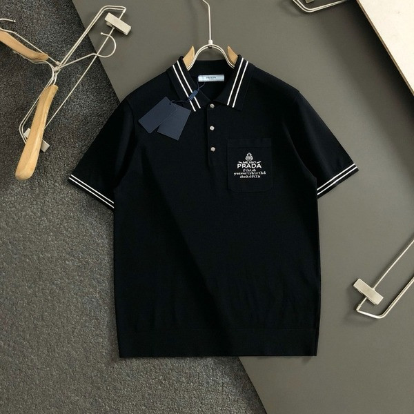 [ 프라다 ] 25ss 레터링 카라 니트 티