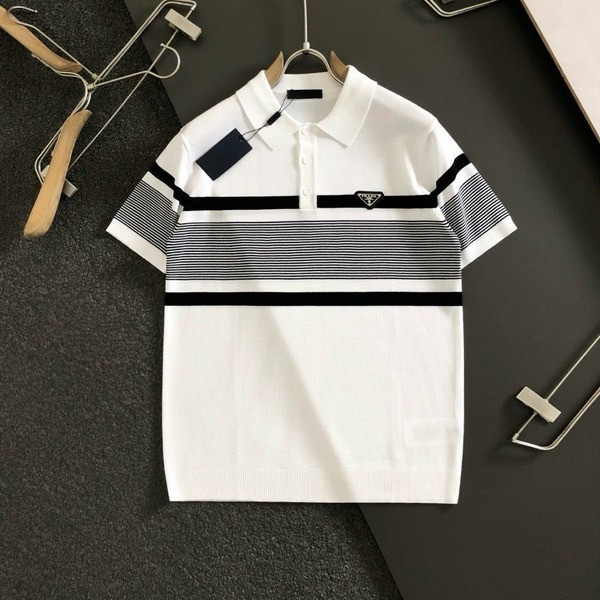 [ Prada ] 프라다 카라 반팔 니트