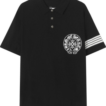 [ Chrome Heart* ] 크롬하* 카라 반팔 니트