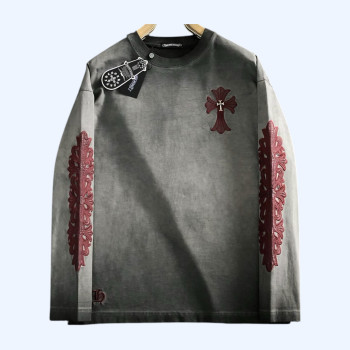 [ Chrome Heart* ] 크롬하* 피그먼트 버클 라운드 티셔츠