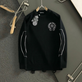 [ Chrome Heart* ] 크롬하* 라운드 자수 니트