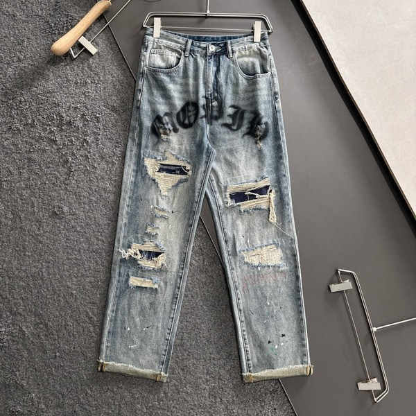 [ Chrome Heart* ] 크롬하* 와이드 데님 진