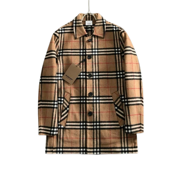 [ Burberry ] 버버리 체크 카라 울 코트