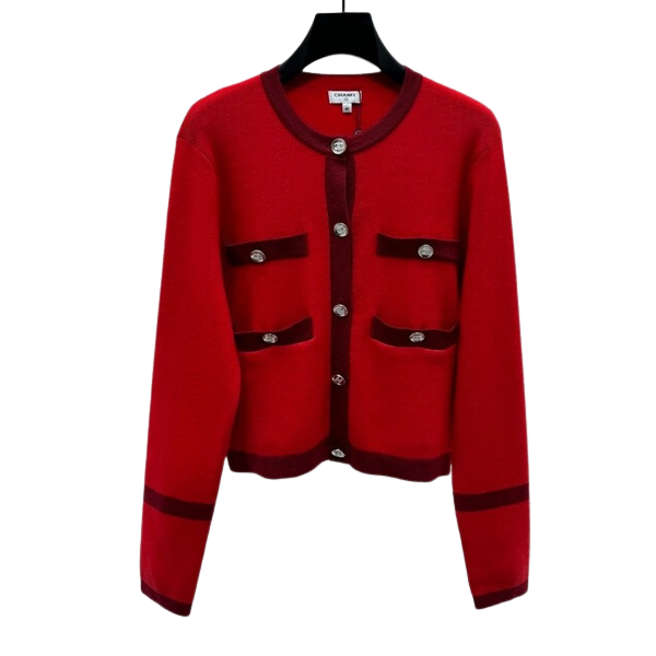 [ 샤넬 ] 25ss 포켓 장식 라운드넥 긴팔 가디건