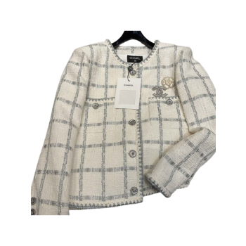 [ 샤넬 ] 투인원 브로치 우븐 자켓