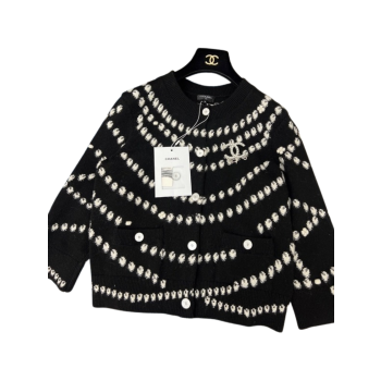 [ 샤넬 ] 25ss 진주 블랙 가디건