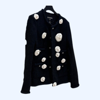 [ Chanel ] 샤넬 까멜리아 트위드 자켓