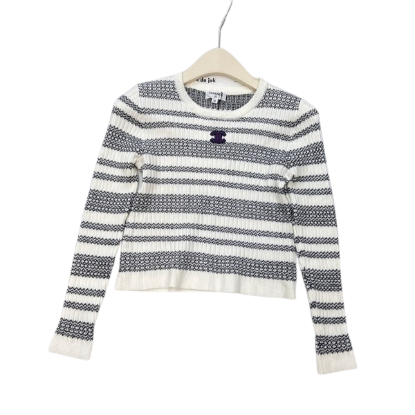 [ Chanel ] 샤넬 CC 스트라이프 니트