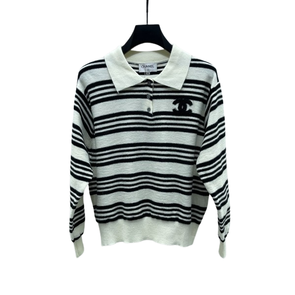 [ Chanel ] 샤넬 스트라이프 카라 니트