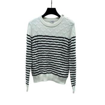 [ Chanel ] 샤넬 스트라이프 단추 니트