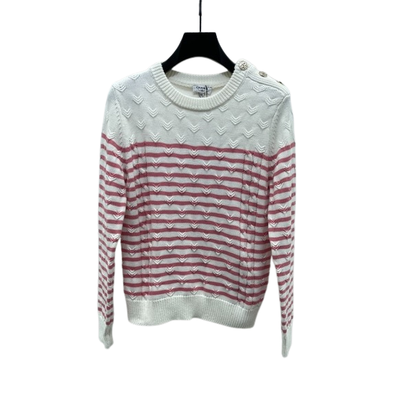 [ Chanel ] 샤넬 스트라이프 단추 니트