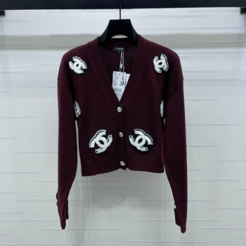 [ Chanel ] 샤넬 CC 패치 니트 가디건