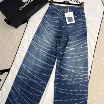 [ 샤넬 ] 25ss 진주 와이드 청바지