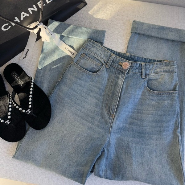 [ 샤넬 ] 빈티지 워싱 블루 청바지