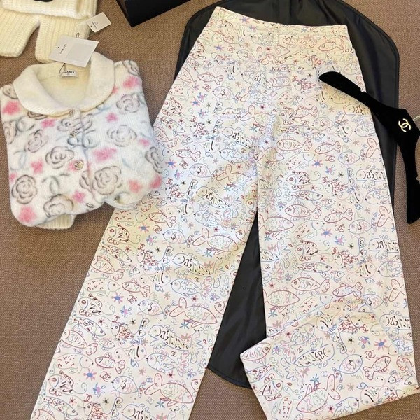 [ 샤넬 ] 25ss 페이팅 와이드 팬츠