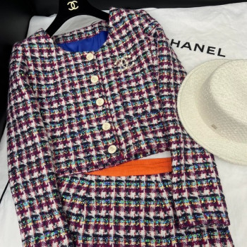 [ 샤넬 ] 25ss 체크 우븐 투피스 set