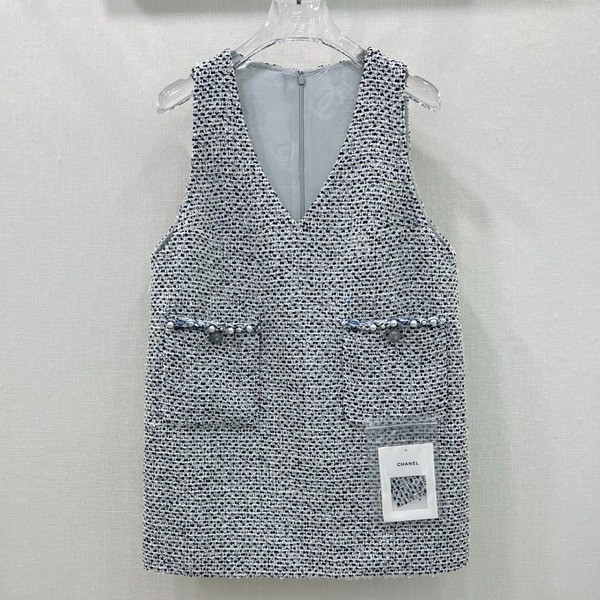 [ 샤넬 ] 25ss 트위드 라운드 진주 원피스