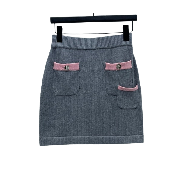 [ Chanel ] 샤넬 배색 니트 스커트