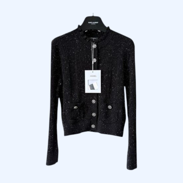 [ Chanel ] 샤넬 펀칭 울 니트 가디건