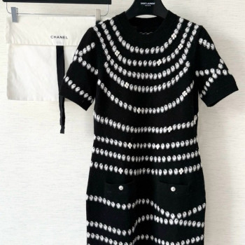 [ Chanel ] 샤넬 도트 니트 원피스