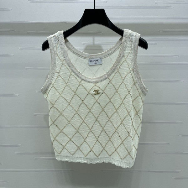 [ Chanel ] 샤넬 큐빅 퀼팅 니트 나시