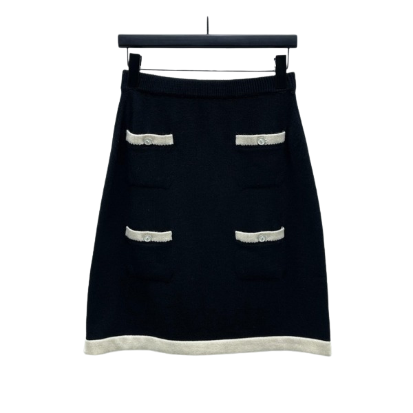 [ Chanel ] 샤넬 배색 니트 스커트