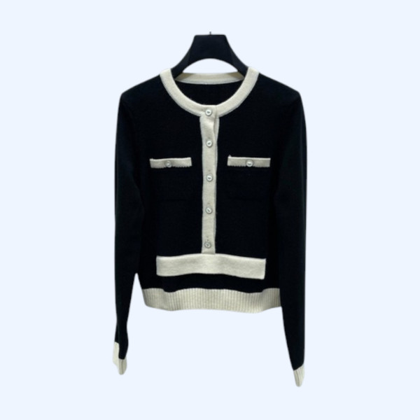 [ Chanel ] 샤넬 배색 니트 가디건