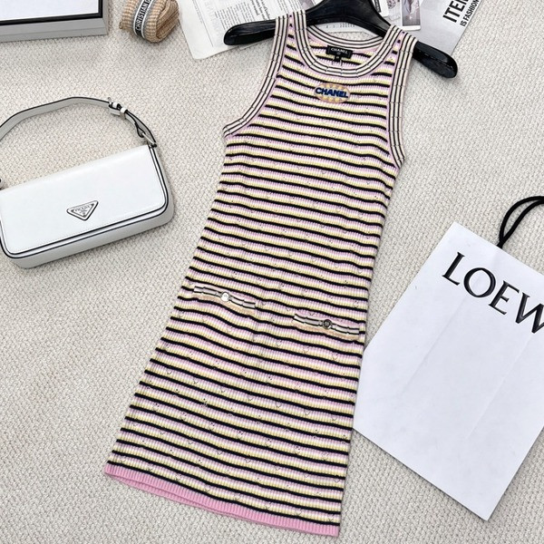 [ Chanel ] 샤넬 펀칭 골지 니트 원피스