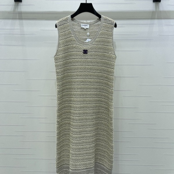 [ Chanel ] 샤넬 펀칭 니트 나시 원피스