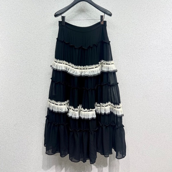 [ Dior ] 디올 진주 레이스 롱 스커트