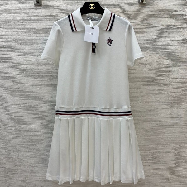 [ Dior ] 디올 카라 주름 원피스