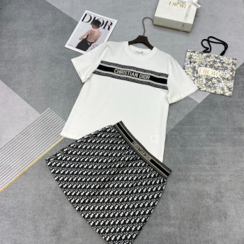 [ Dior ] 디올 로고 밴딩 스커트 세트