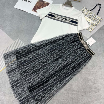 [ Dior ] 디올 로고 밴딩 스커트 세트