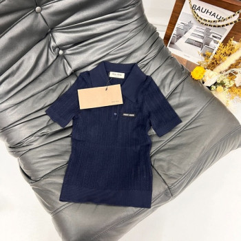 [ Miu Miu ] 미우미우 카라 반팔 니트