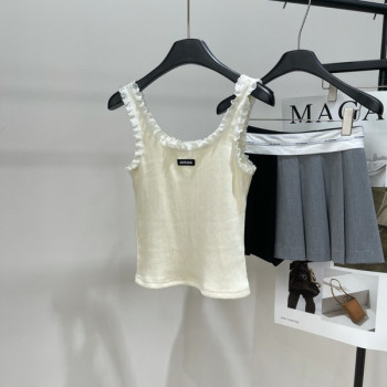 [ Miu Miu ] 미우미우 프릴 골지 나시 니트