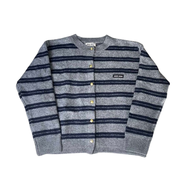 [ Miu Miu ] 미우미우 스트라이프 니트 가디건