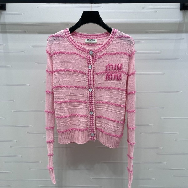 [ Miu Miu ] 미우미우 스트라이프 니트 가디건
