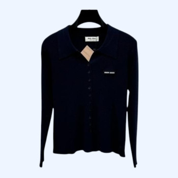 [ Miu Miu ] 미우미우 카라 골지 니트