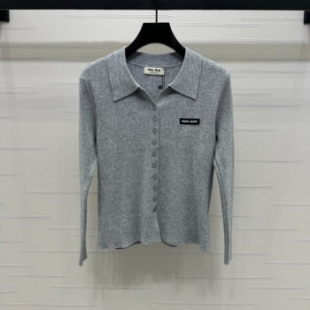 [ Miu Miu ] 미우미우 카라 골지 니트