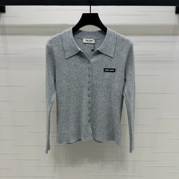 [ Miu Miu ] 미우미우 카라 골지 니트
